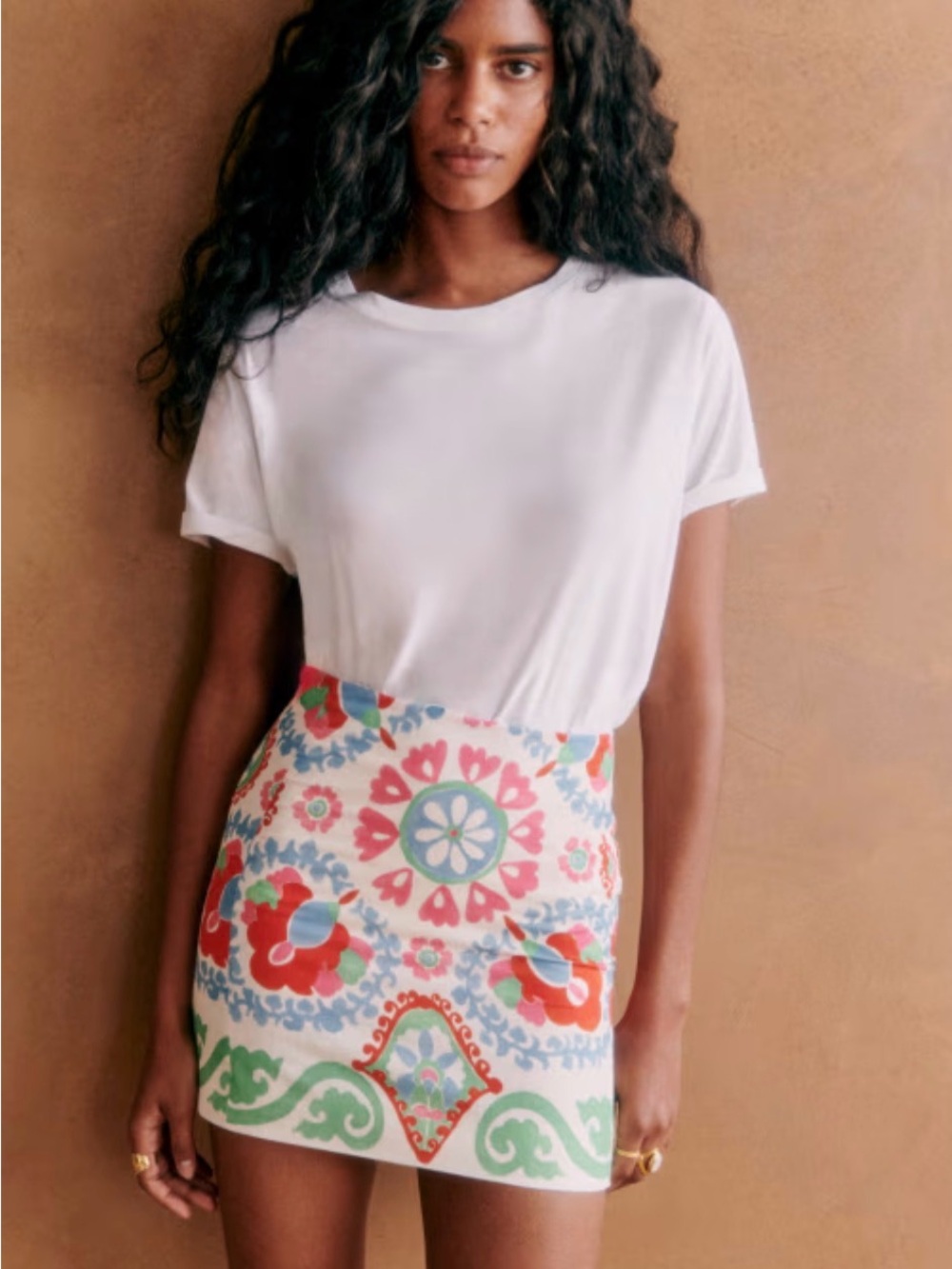 Sezane Malia Floral Medallion Mini Skirt in 42/10